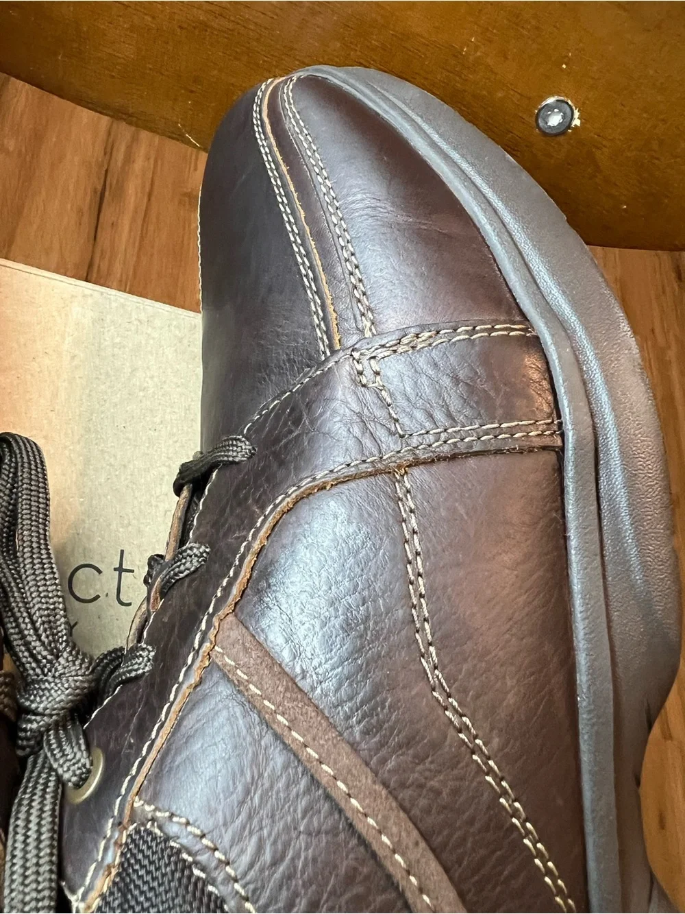 Clarks Men's Bradley Walk Dark Brown Tumbled Leather Oxford 13W New in box